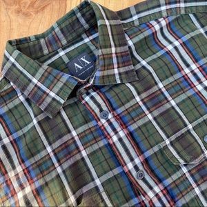 Armani Exchange Plaid Button Down Shirt